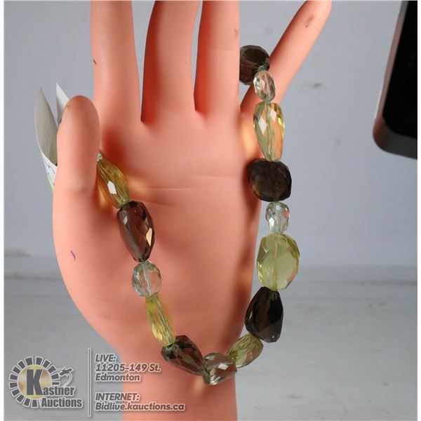MULTI GEM NECKLACE .925 STERLING CLASP