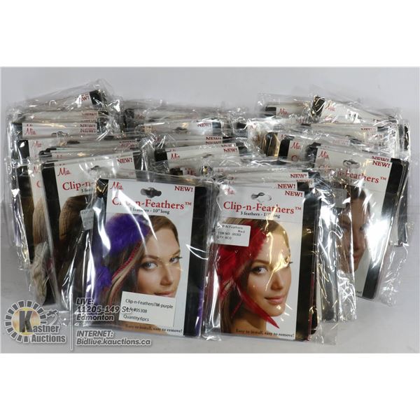 180+ CLIP IN HAIR FEATHERS, ASSORTED COLORS