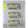 Image 1 : LOT OF 3 SEQUENTIAL 1973 $1 BANKNOTES