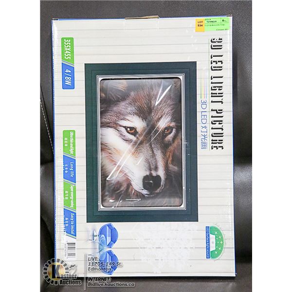 LED LIGHT-UP 3D WOLF PICTURE