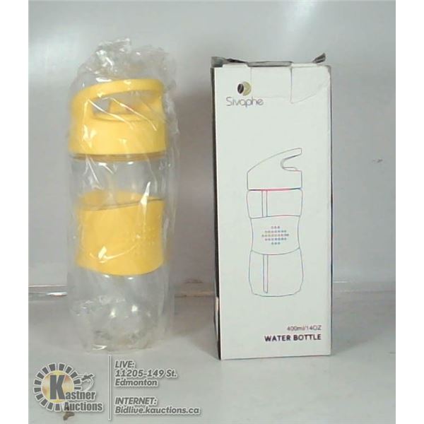NEW YELLOW 400ML/14OZ WATER BOTTLE.