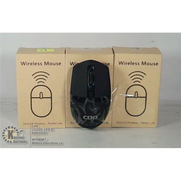 LOT OF THREE WIRELESS MICE.