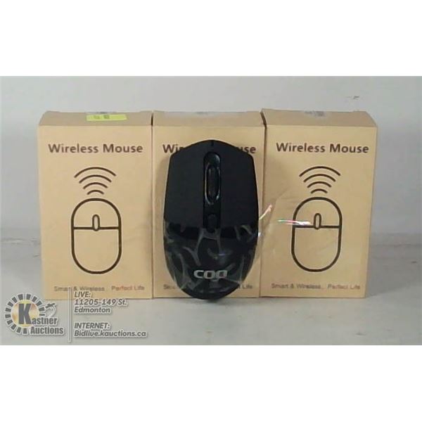 LOT OF THREE WIRELESS MICE.