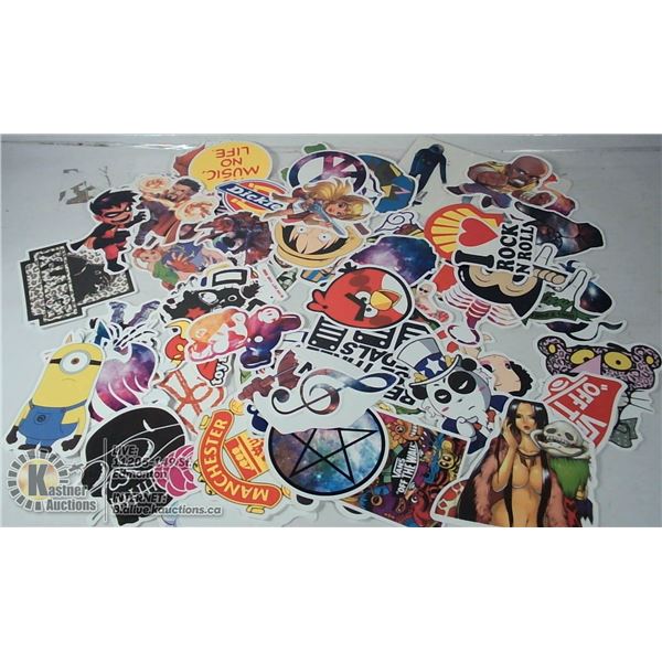 LARGE LOT OF VINYL STICKER/DECALS VARIOUS SIZES