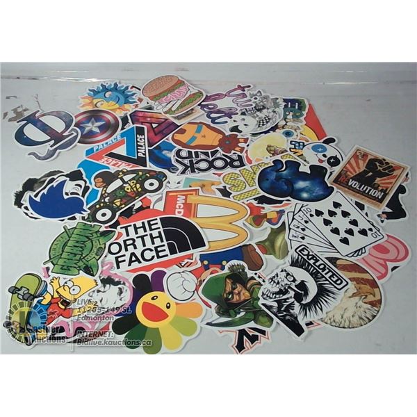 LARGE LOT OF VINYL STICKER/DECALS VARIOUS SIZES