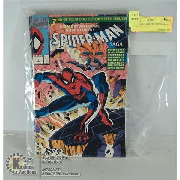 UNCLAIMED MARVEL SPIDER MAN COMIC SAGA 1-3