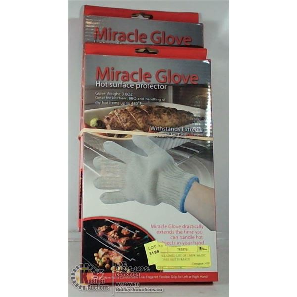 UNCLAIMED LOT OF 2 NEW MAGIC GLOVES HOT SURFACE