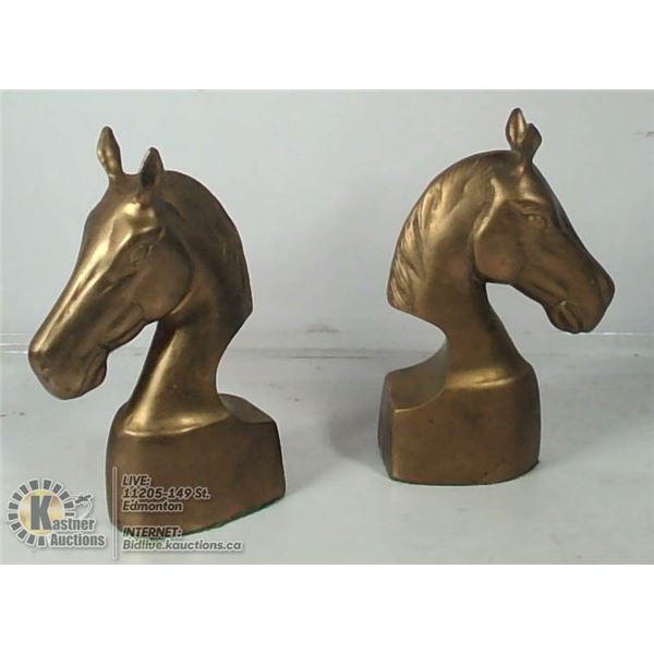 PAIR OF VINTAGE BRASS BOOKENDS