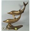 Image 1 : 10 INCH TALL DULA BRASS DOLPHIN STATUE