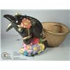 Image 1 : HAND PAINTED CERAMIC DONKEY PLANTER