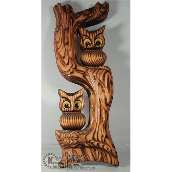 VINTAGE OWL HANGING WOODEN DÉCOR