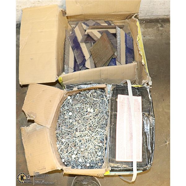 BOX 1-1/2" SHINGLE NAILS & 3/4" STRIP AIR GUN