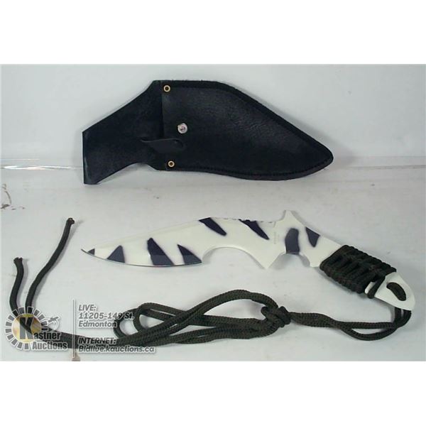 NEW STAINLESS STEEL HUNTING KNIFE IN SHEATH