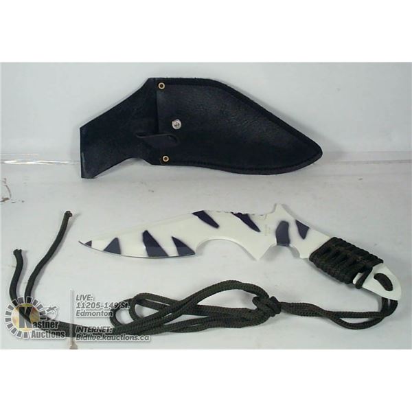 NEW STAINLESS STEEL HUNTING KNIFE IN SHEATH