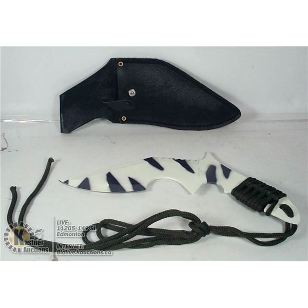 NEW STAINLESS STEEL HUNTING KNIFE IN SHEATH