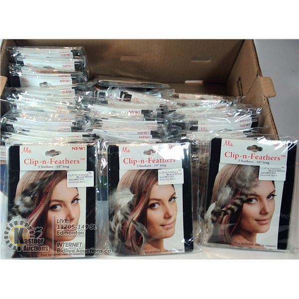 FLAT OF OVER 180 FEATHER HAIR EXTENSIONS