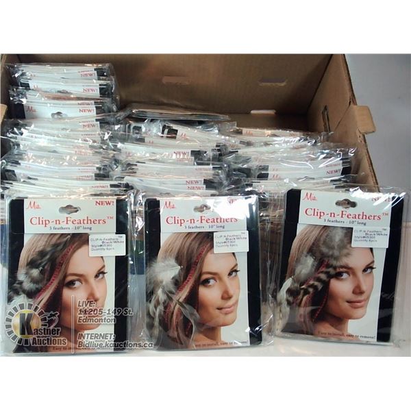FLAT OF OVER 180 FEATHER HAIR EXTENSIONS