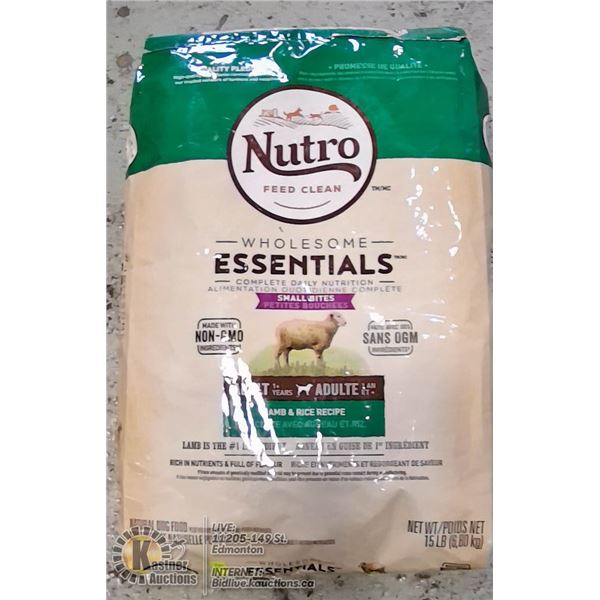 15LB BAG OF NUTRO FEED CLEAN LAMB AND RICE RECIPE