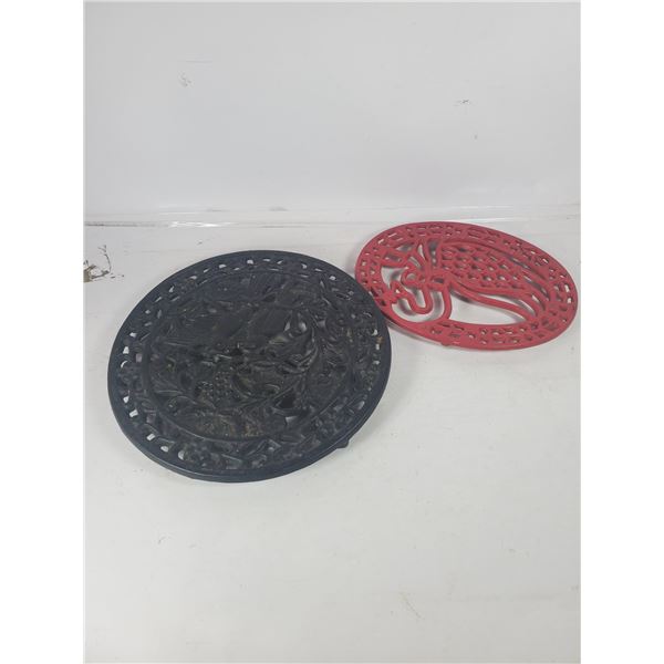 PAIR OF CAST IRON TRIVETS
