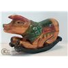 Image 1 : WOODEN PIG ROCKING FIGURE