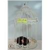 Image 1 : VINTAGE WHITE METAL BIRD CAGE