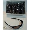 Image 1 : BOX OF BEVELLESS MATTE BLACK SUNGLASSES 400UV