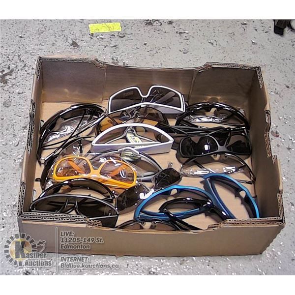 LARGE FLAT OF ASSORTED DESIGNER STYLE SUNGLASSES