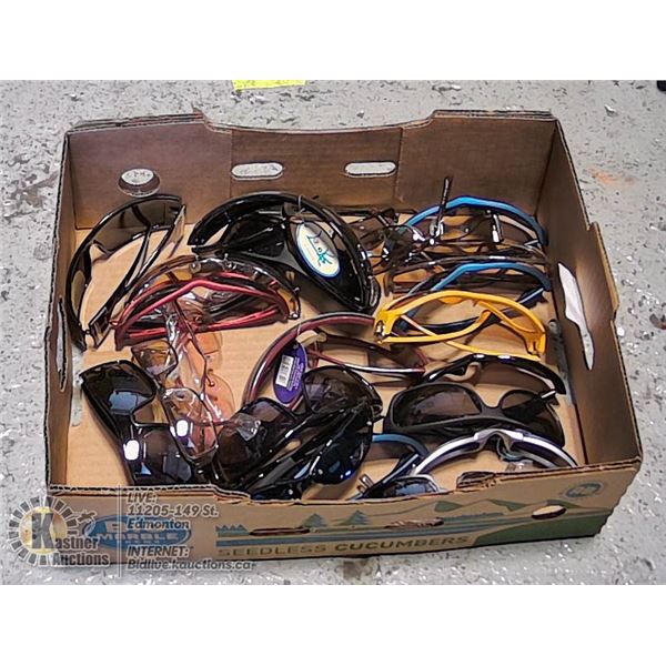 LARGE FLAT OF ASSORTED DESIGNER STYLE SUNGLASSES