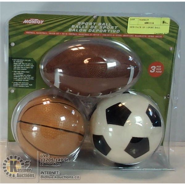 NEW PACK OF 3 SPORT BALL
