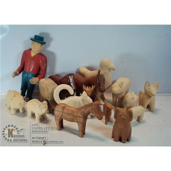 VINTAGE FOLK ART WOOD CARVINGS