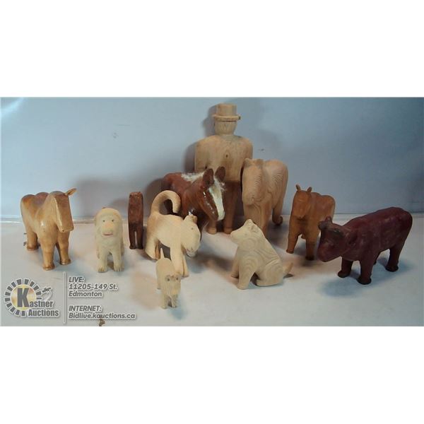 VINTAGE FOLK ART WOOD CARVINGS