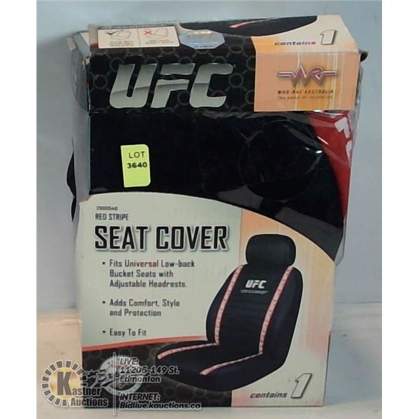 UNCLAIMED UFC RED STRIPE SEAT COVER.