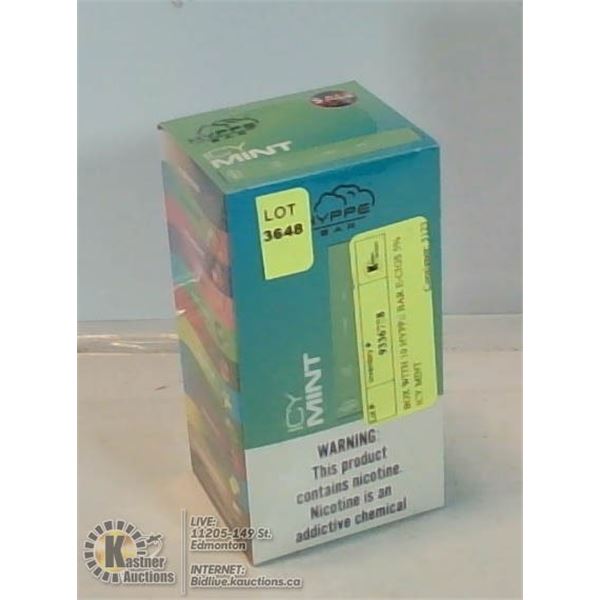 BOX WITH 10 HYPPE BAR E-CIGS 5% ICY MINT