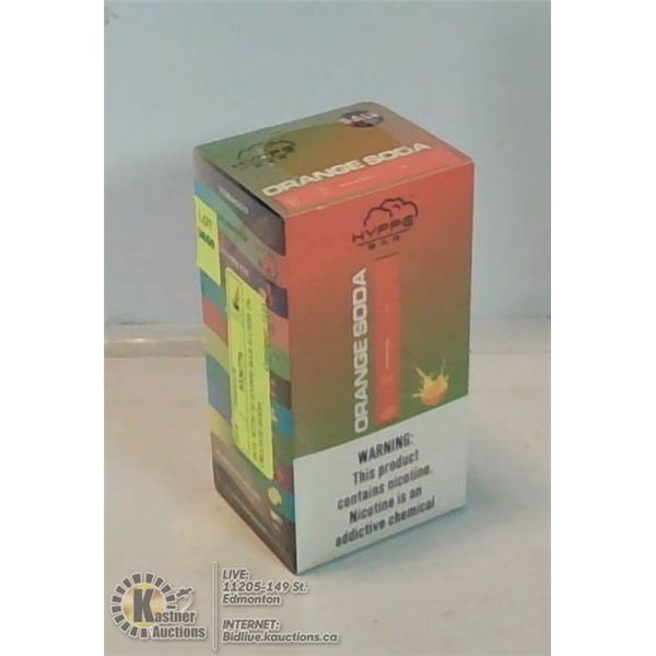 BOX WITH 10 HYPPE BAR E-CIGS 5% ORANGE SODA