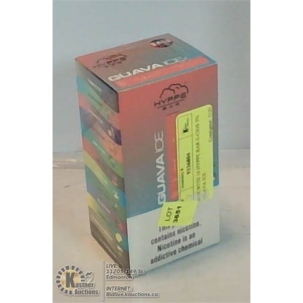 BOX WITH 10 HYPPE BAR E-CIGS 5% GUAVA ICE