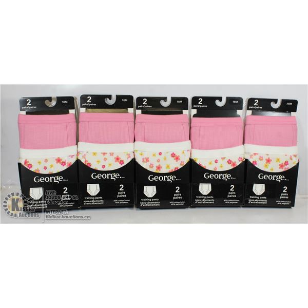 LOT OF 5 TWO PKS OF 18M TRAINING UNDERPANTS.