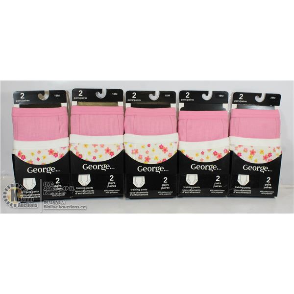 LOT OF 5 TWO PKS OF 18M TRAINING UNDERPANTS.