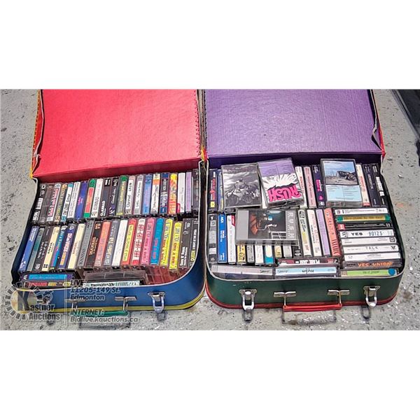 SET OF 2 COLOURFUL MINI-SUITCASE STYLE STORAGE