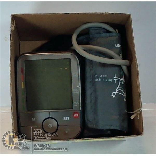 BOX WITH LIFE BRAND PORTABLE BLOOD PRESSURE