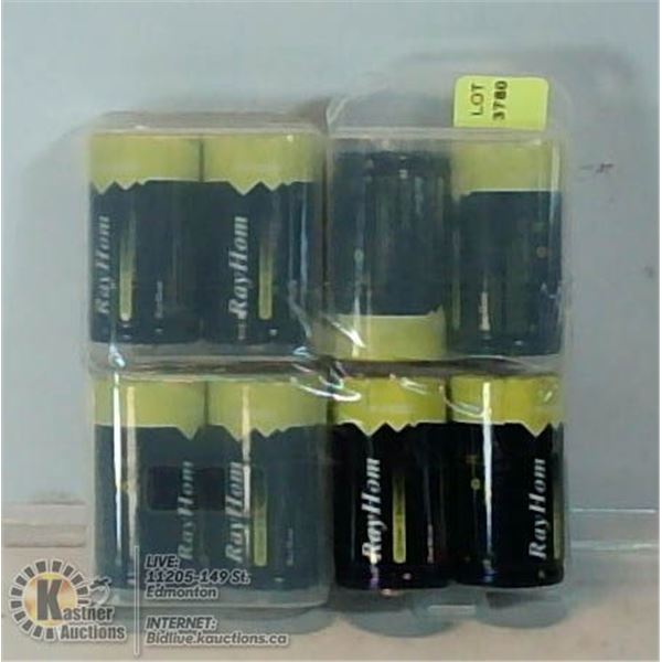 PACK OF 8 RECHARGEABLE 1.2V D BATTERIES.
