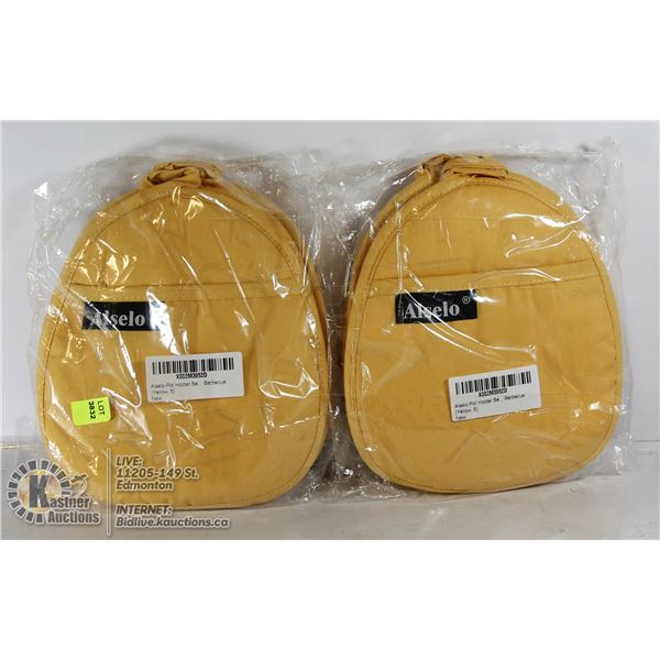 LOT OF 10 ALSELO POT HOLDERS.