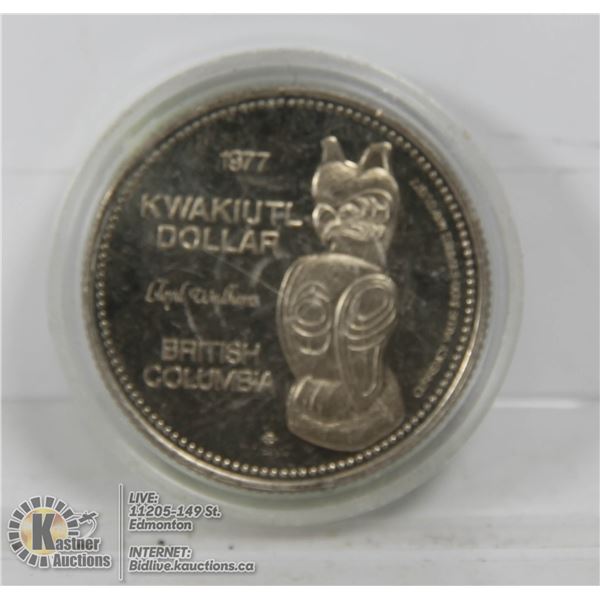 1977 KWAKIUTL BRITISH COLUMBIA DOLLAR.