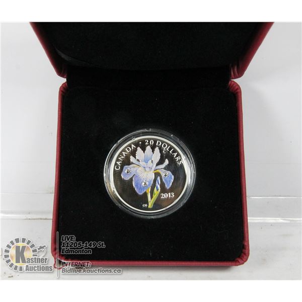 2013 $20 FINE SILVER CASED PROOF IRIS