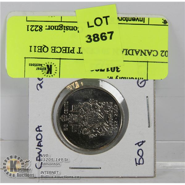 2002 CANADIAN 50 CENT PIECE QE11