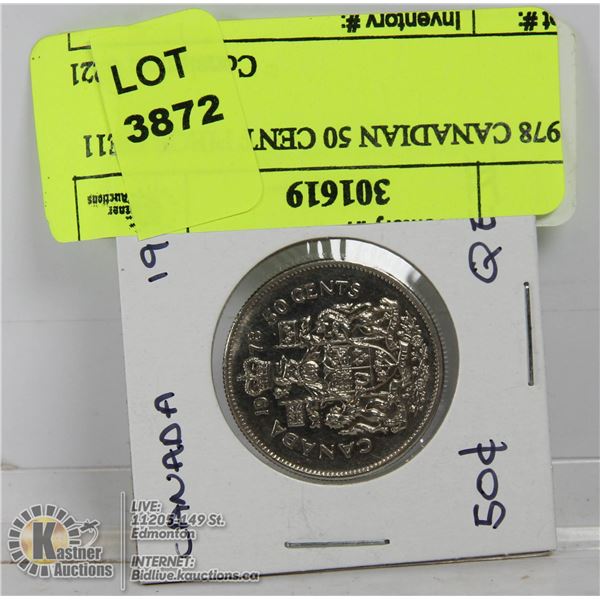 1978 CANADIAN 50 CENT PIECE QE11