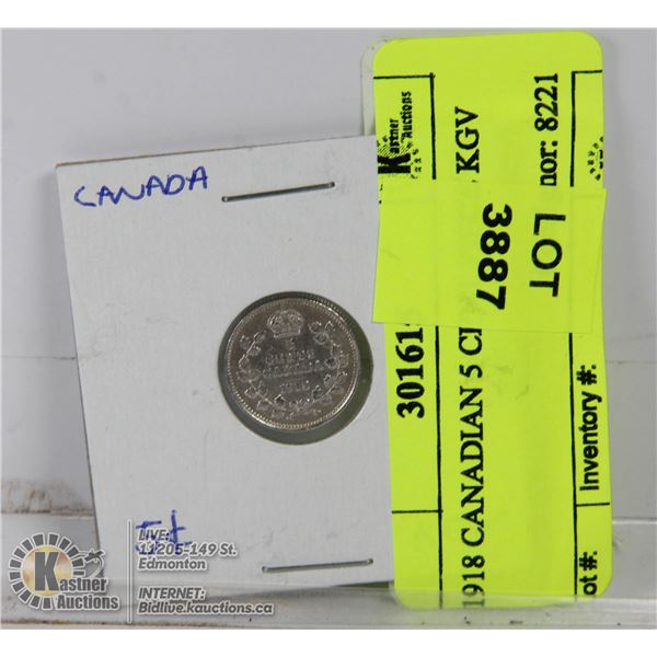 1918 CANADIAN 5 CENT PIECE KGV