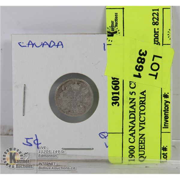 1900 CANADIAN 5 CENT PIECE QUEEN VICTORIA