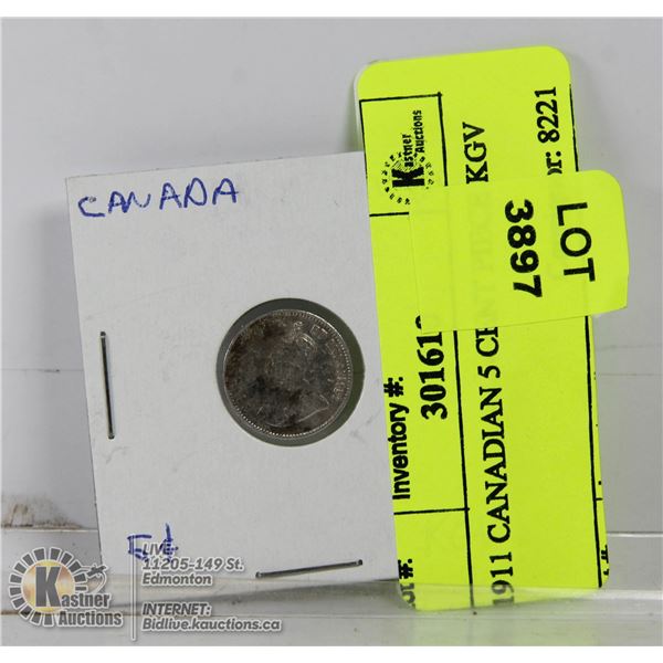 1911 CANADIAN 5 CENT PIECE KGV