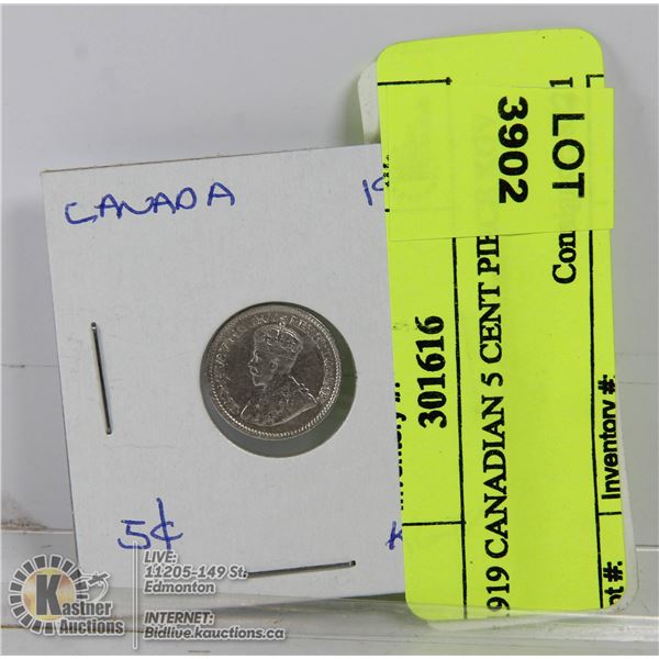 1919 CANADIAN 5 CENT PIECE KGV