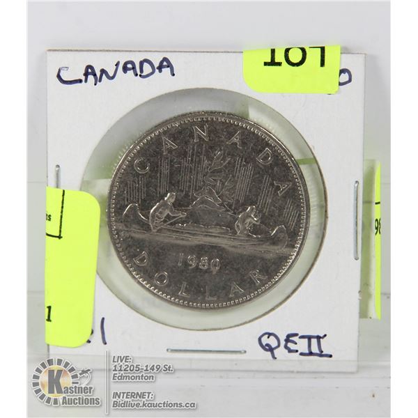 1980 CANADIAN $1 COIN QE11